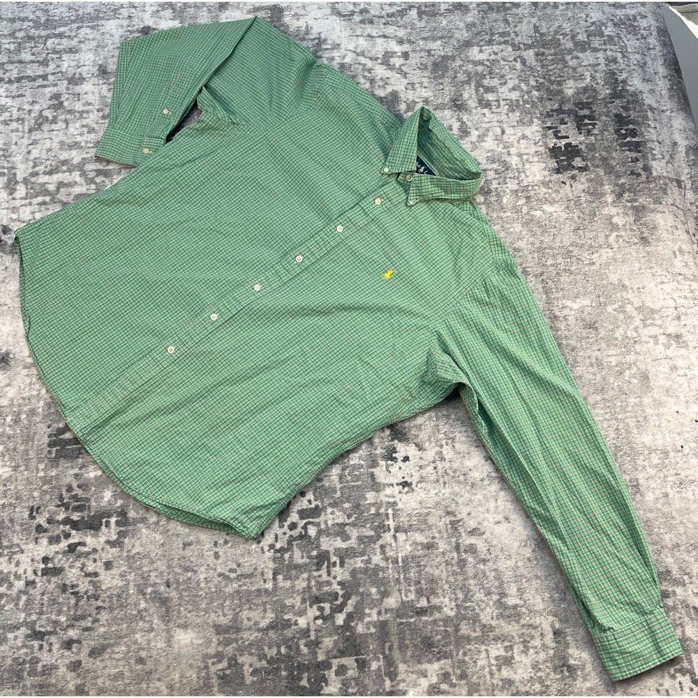 Polo Ralph Lauren Men XL Green Plaid Flannel Shirt Classic Fit Grandpacore Prep